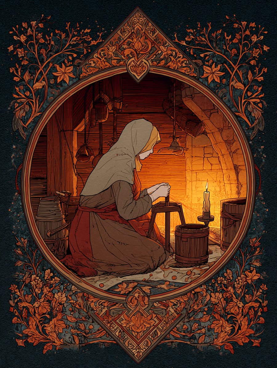 Kikimora Spindle, Spirit card art, MORANA: The Open Grave