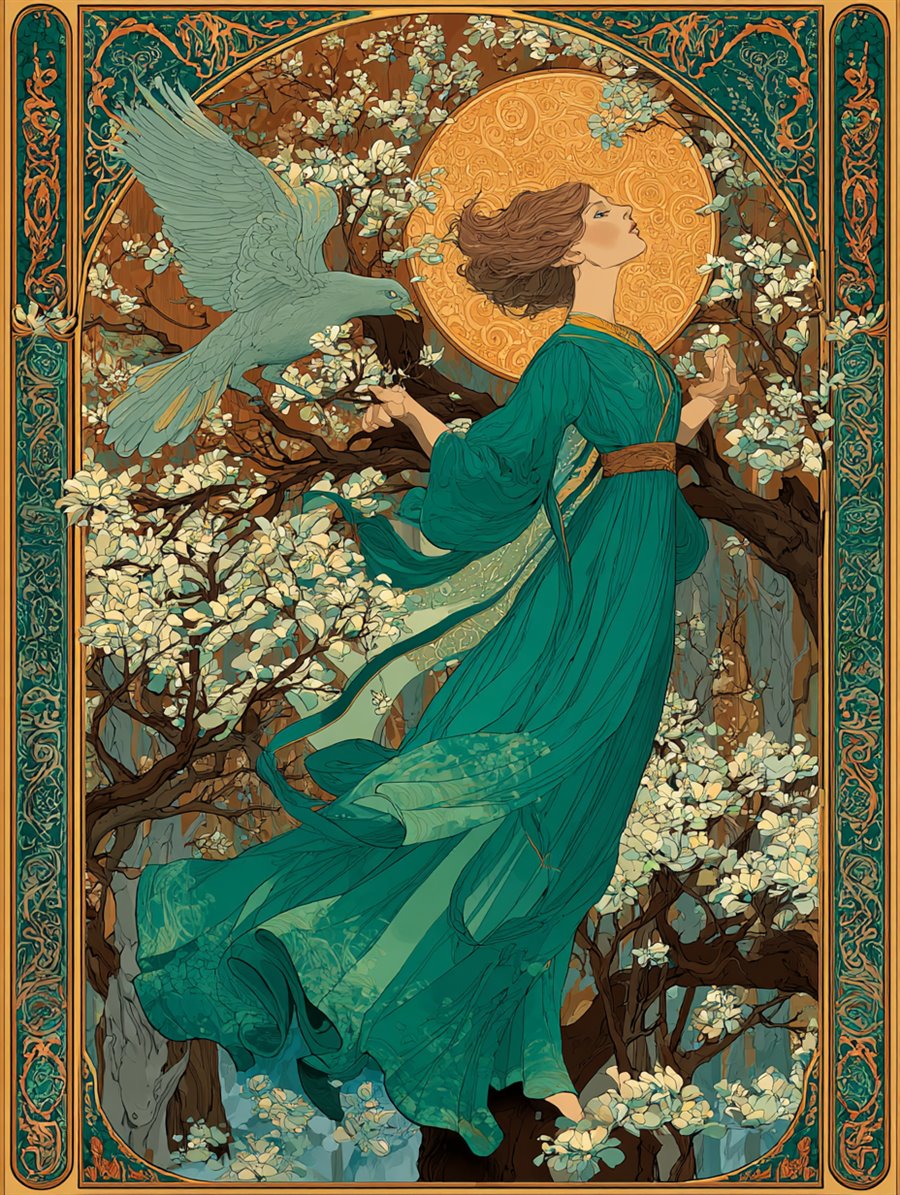 Sirin, Bird of Joy, Spirit card art, MORANA: The Open Grave