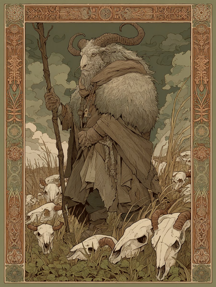 Veles the Cattle-God, Spirit card art, MORANA: The Open Grave