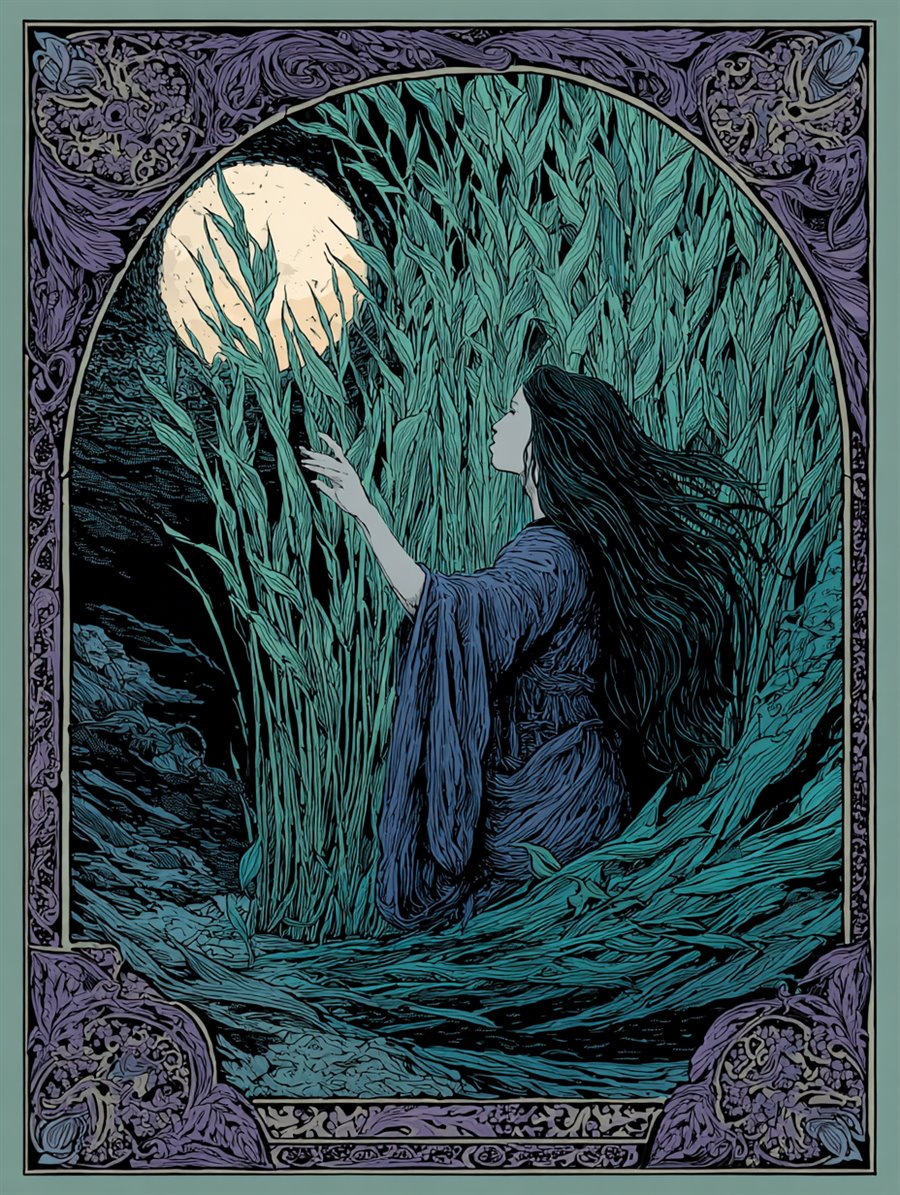 Rusalka Drowned-Maiden, Spirit card art, MORANA: The Open Grave