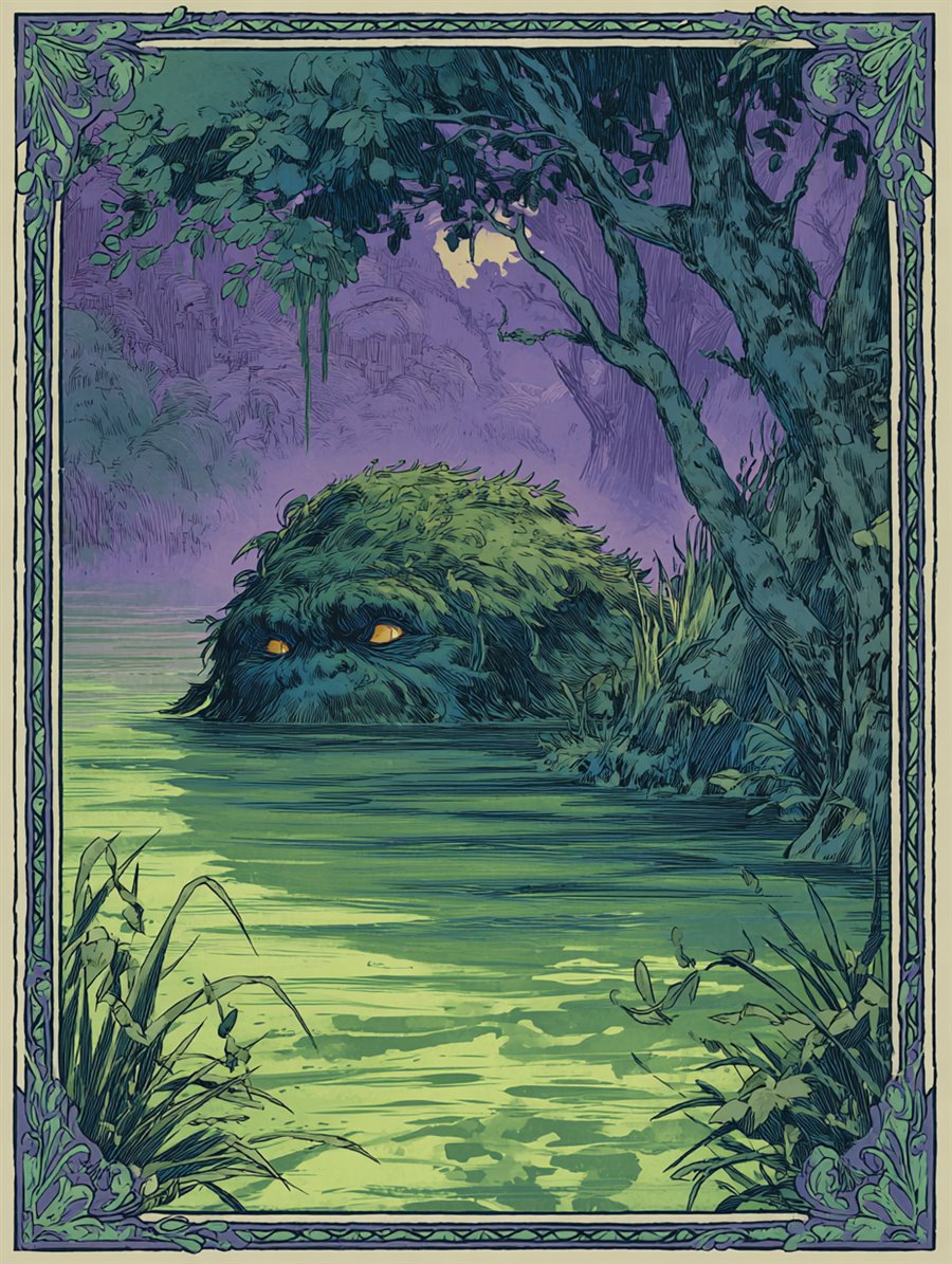 Bolotnik Swamp-Lurker, Spirit card art, MORANA: The Open Grave