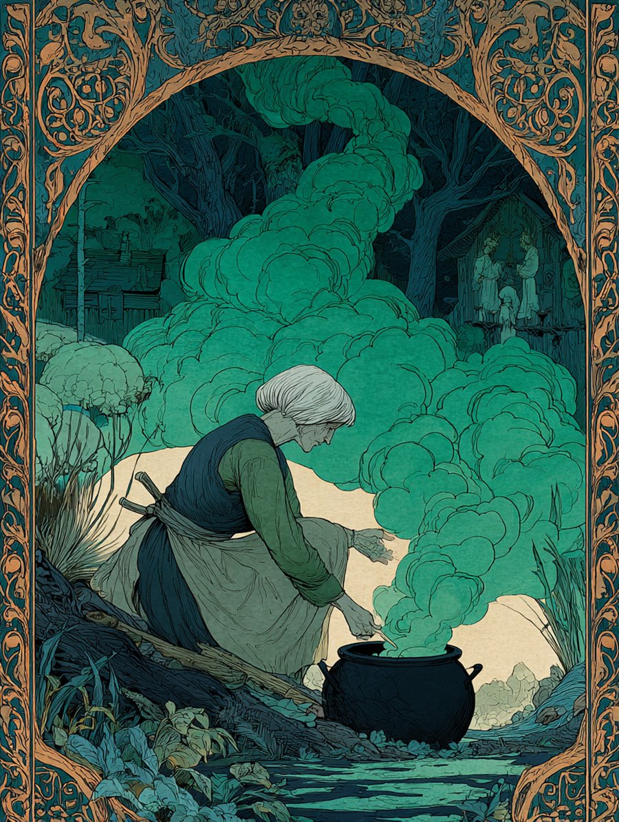 Vedma Witch, Spirit card art, MORANA: The Open Grave