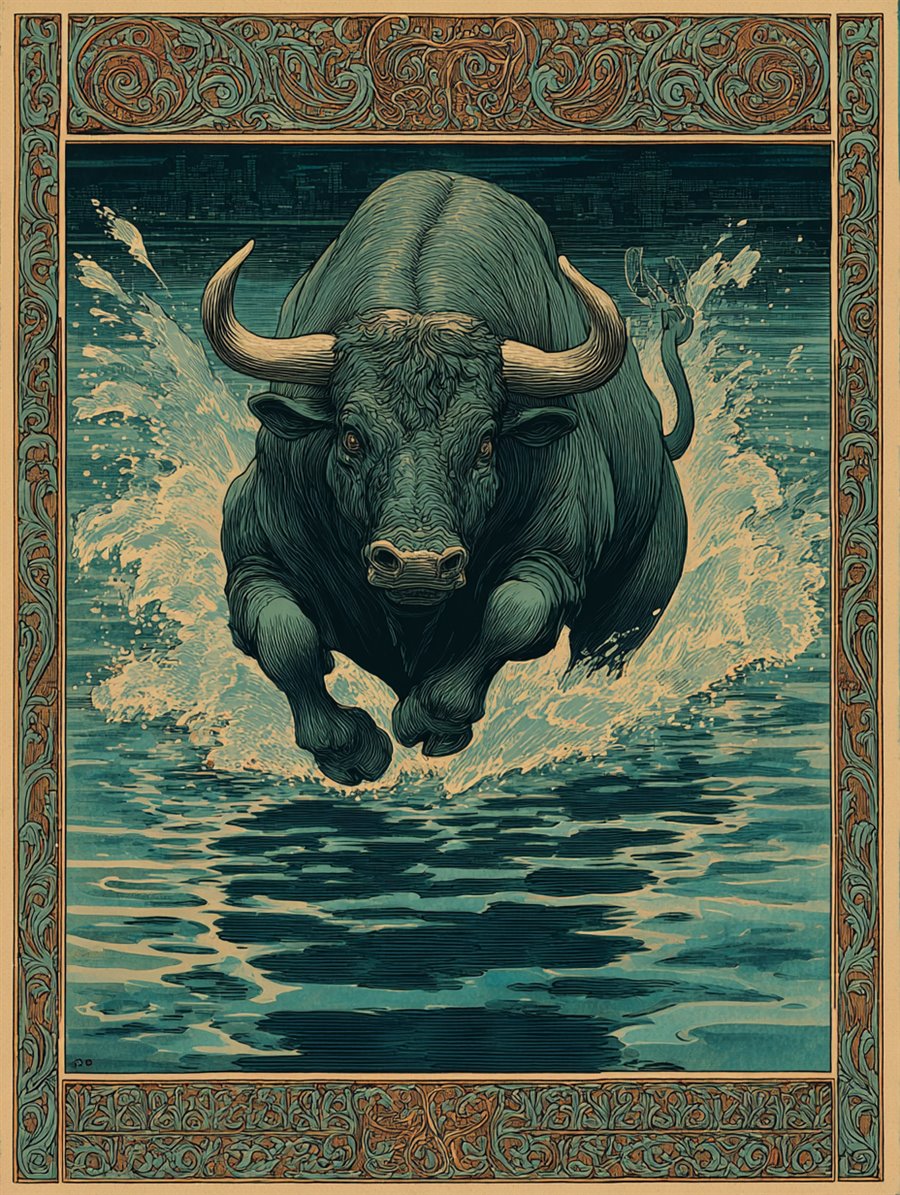 Vodni Bull, Spirit card art, MORANA: The Open Grave