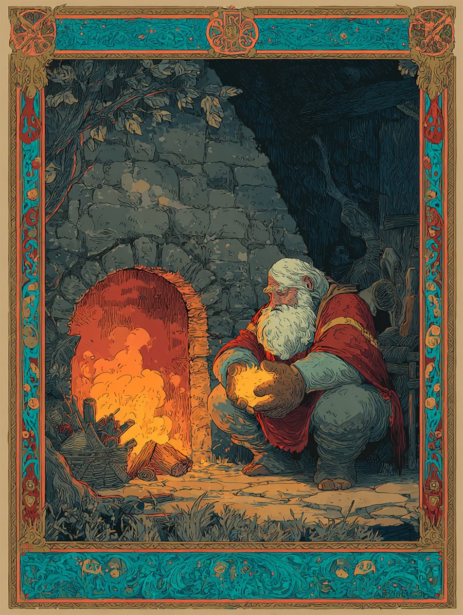 Dedushka the Hearthkeeper, Warden card art, MORANA: The Open Grave