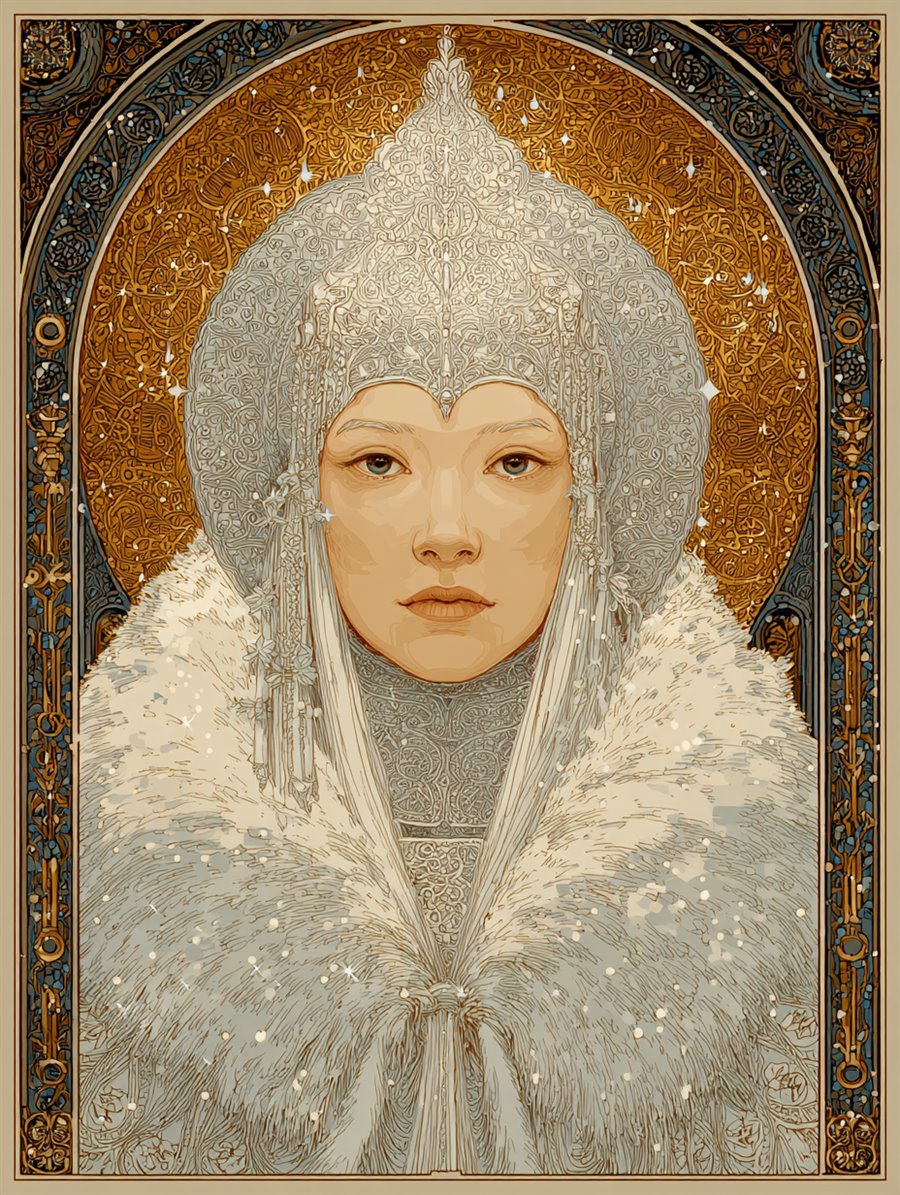 Matushka Zima (Mother Winter), Warden card art, MORANA: The Open Grave