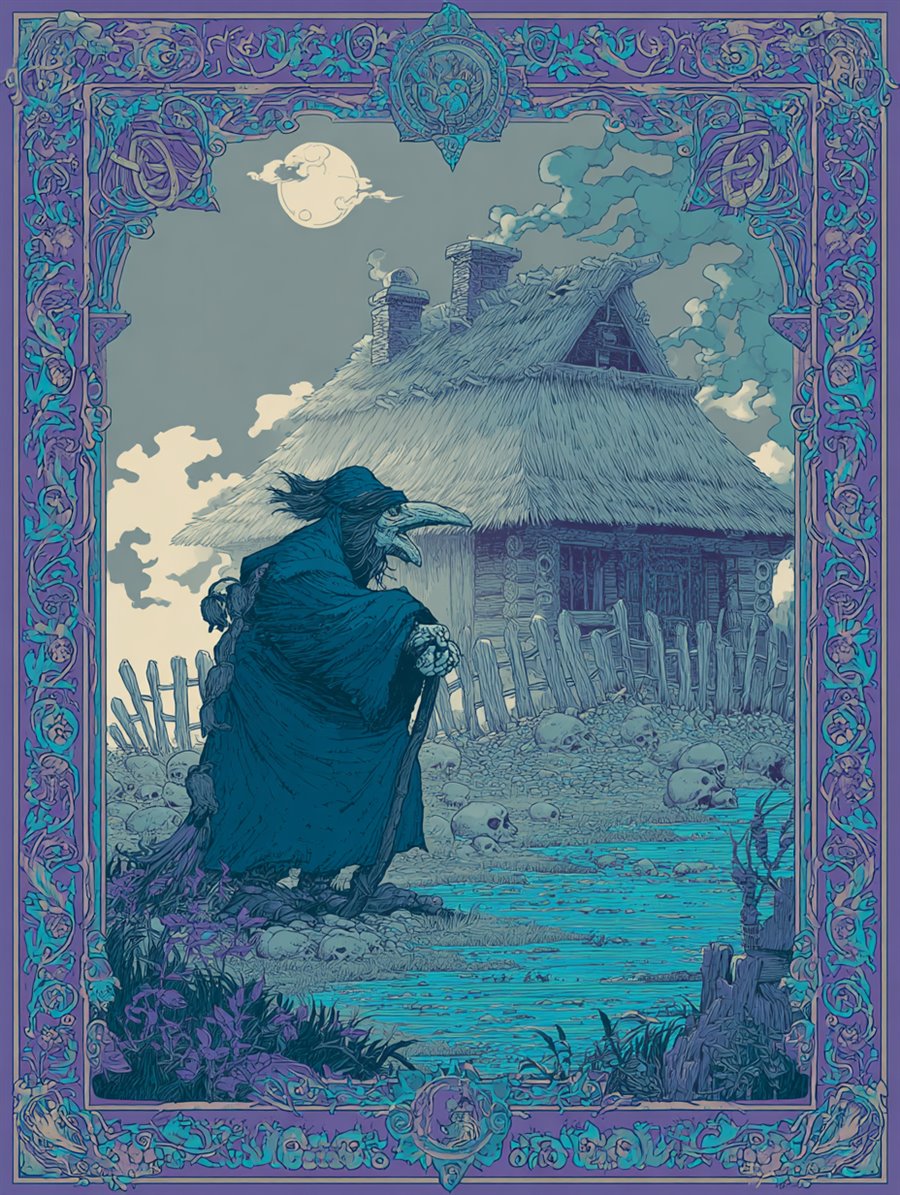Yaga of the Bone-House, Warden card art, MORANA: The Open Grave