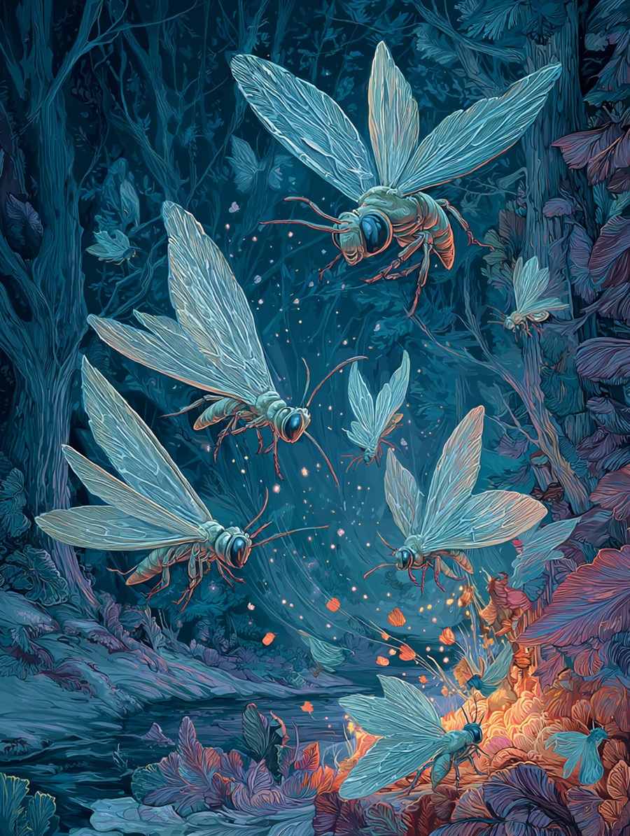 Snow Bees, Spirit card art, The Old Tales, MORANA: The Open Grave