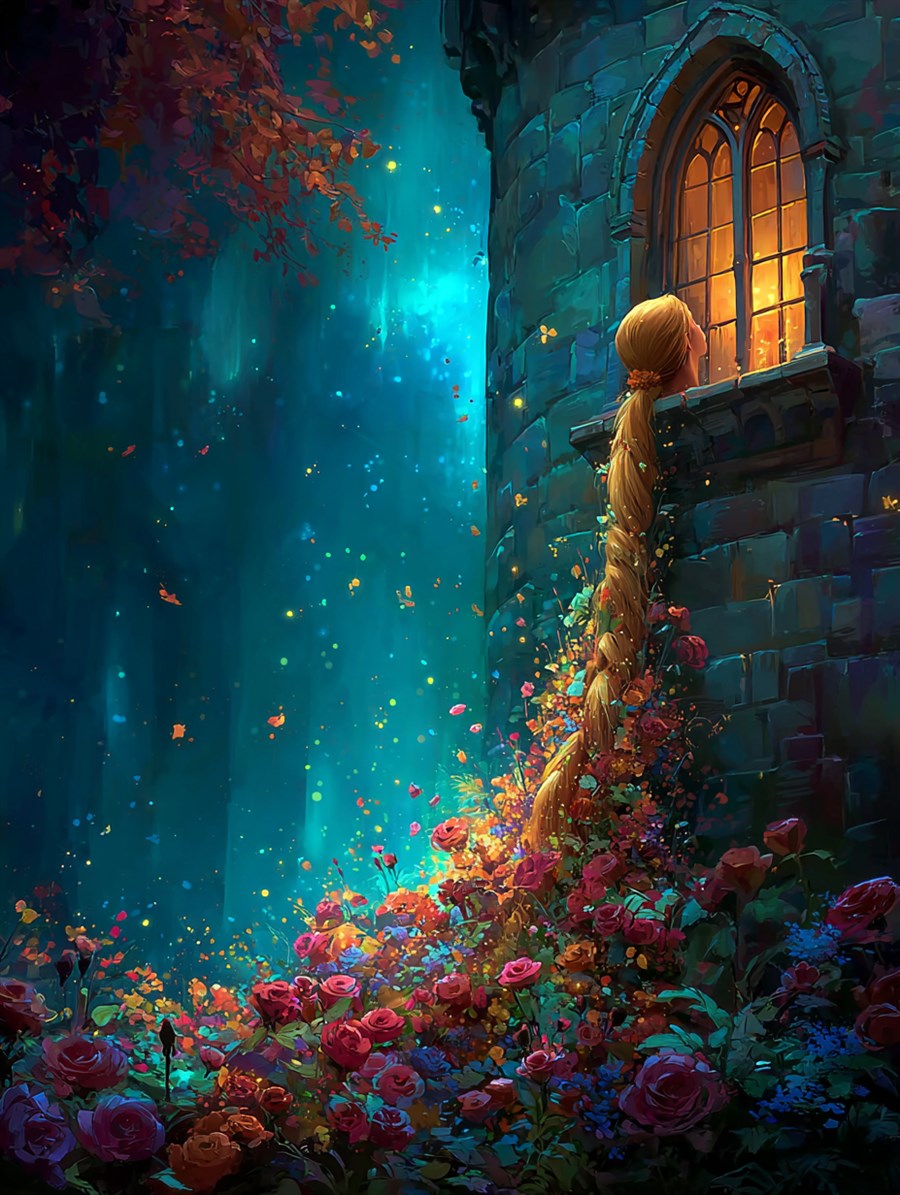 Rapunzel of the Tower, Spirit card art, The Old Tales, MORANA: The Open Grave