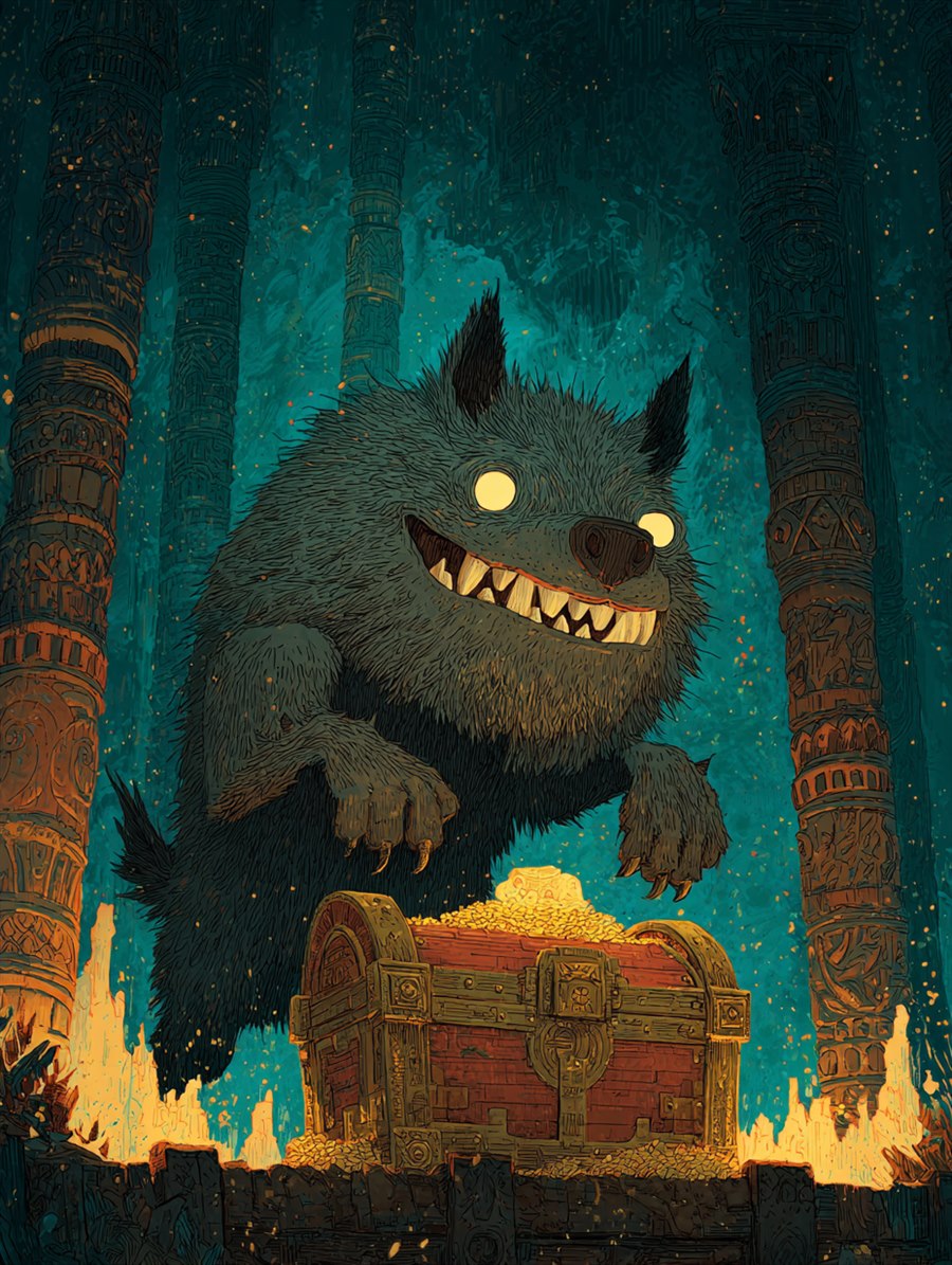The Saucer-Eyed Dog, Spirit card art, The Old Tales, MORANA: The Open Grave