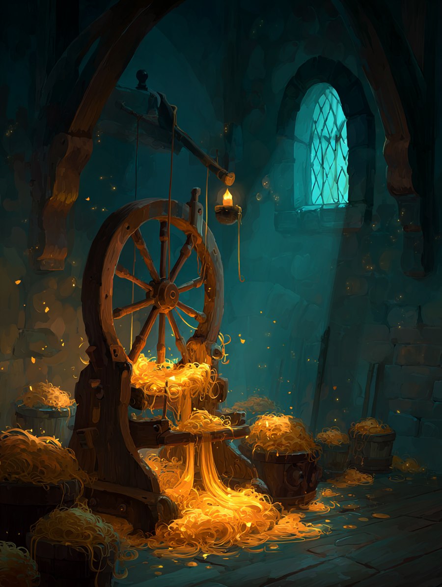 Spun Gold, Charm card art, The Old Tales, MORANA: The Open Grave