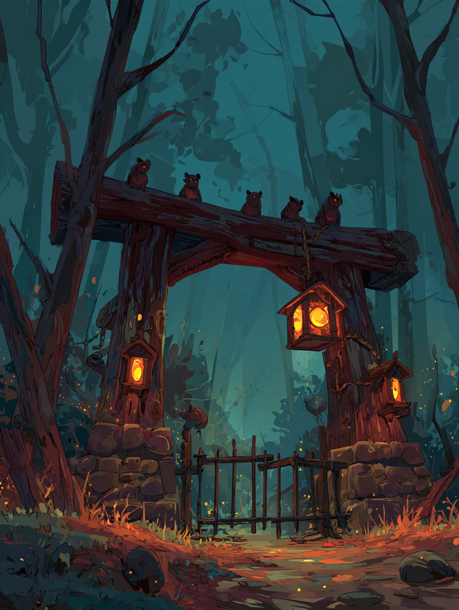 The Brothers at the Gate, Charm card art, The Old Tales, MORANA: The Open Grave