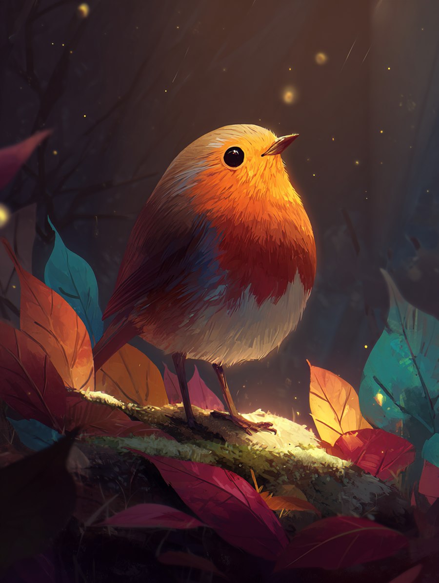 Robin Redbreast, Spirit card art, The Old Tales, MORANA: The Open Grave