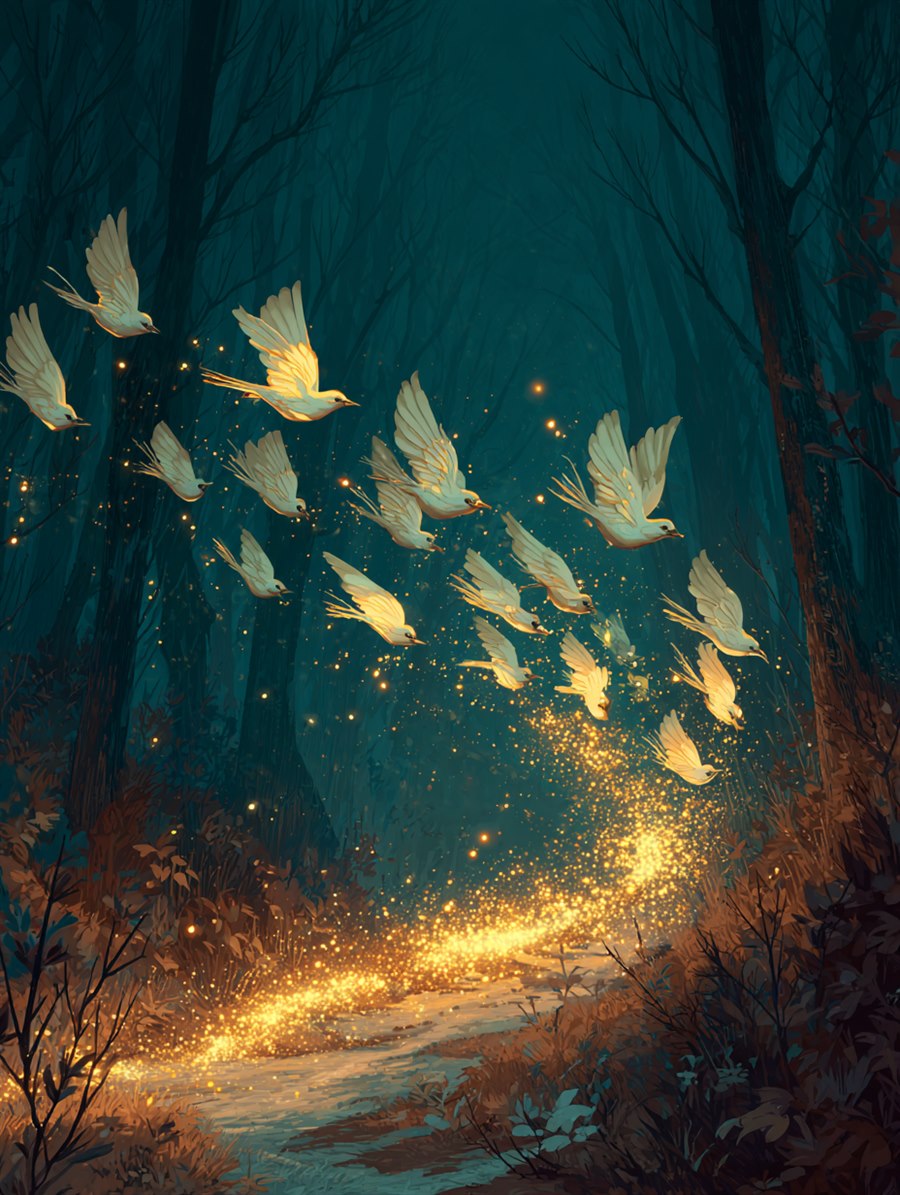 The Crumb-Thieving Birds, Spirit card art, The Old Tales, MORANA: The Open Grave