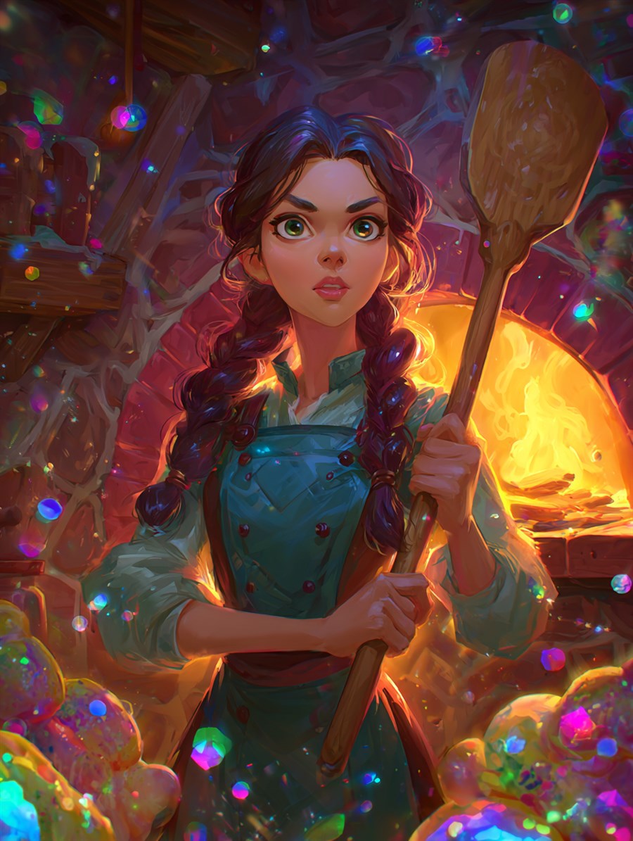 Gretel the Oven-Wise, Spirit card art, The Old Tales, MORANA: The Open Grave