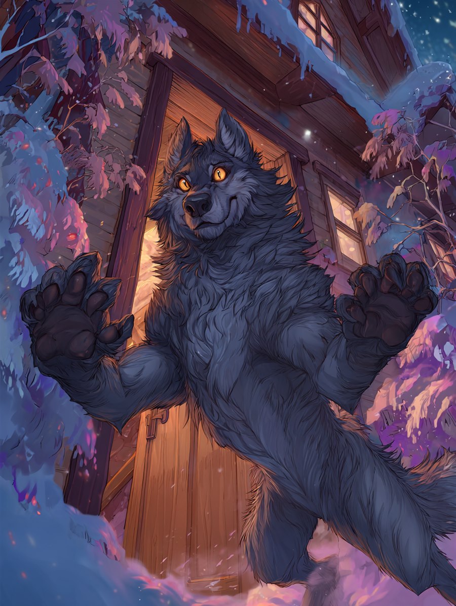 Wolf at the Door, Spirit card art, The Old Tales, MORANA: The Open Grave