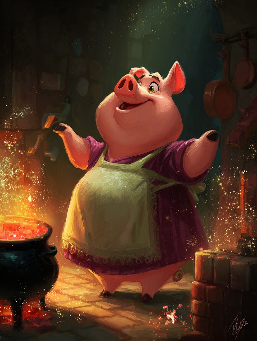 Third Pig, Brick-Mason, Spirit card art, The Old Tales, MORANA: The Open Grave