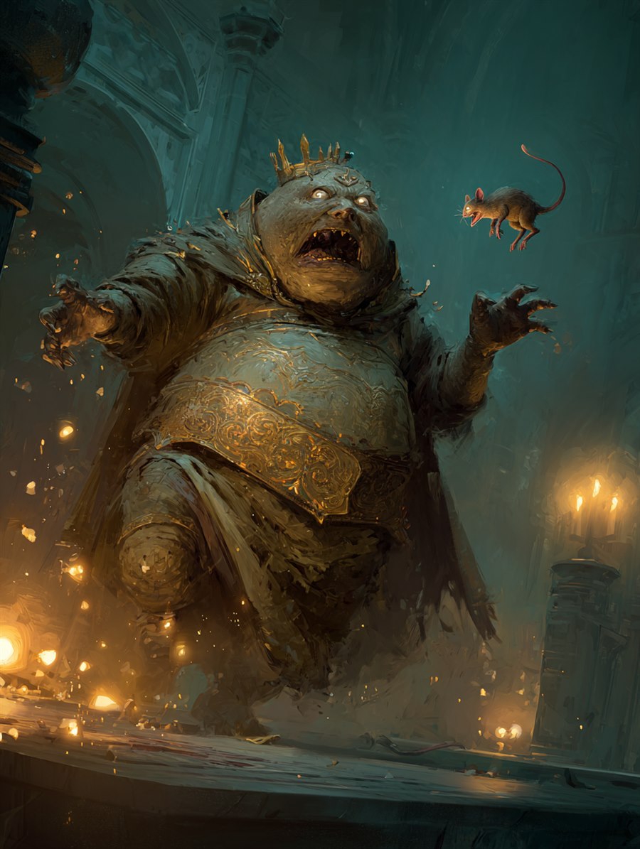 The Ogre, Crown-Fooled, Spirit card art, The Old Tales, MORANA: The Open Grave
