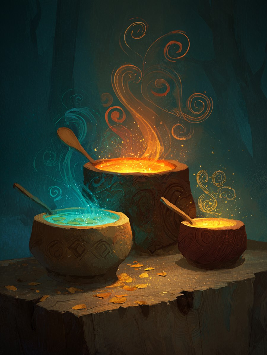 The Porridge Test, Charm card art, The Old Tales, MORANA: The Open Grave