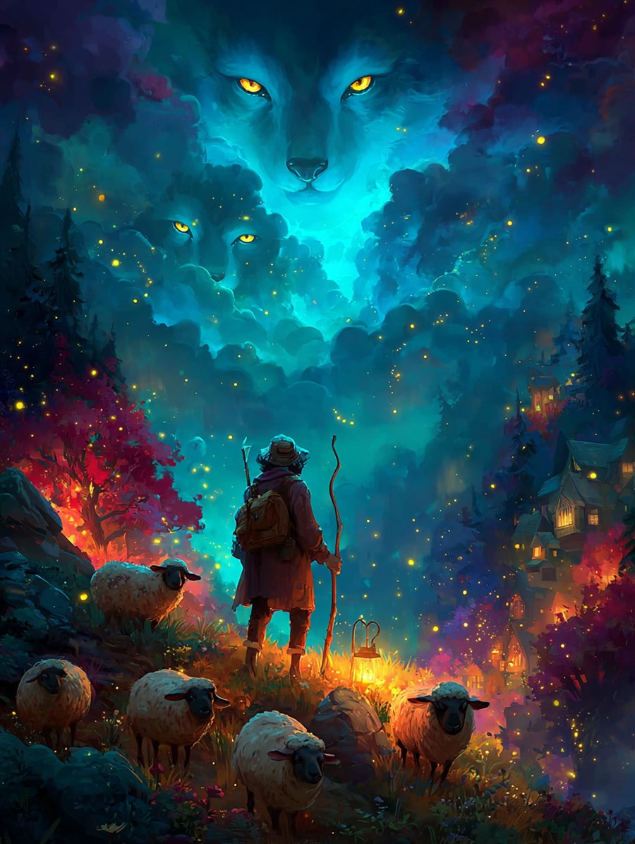 The Boy Who Cried Wolf, Spirit card art, The Old Tales, MORANA: The Open Grave
