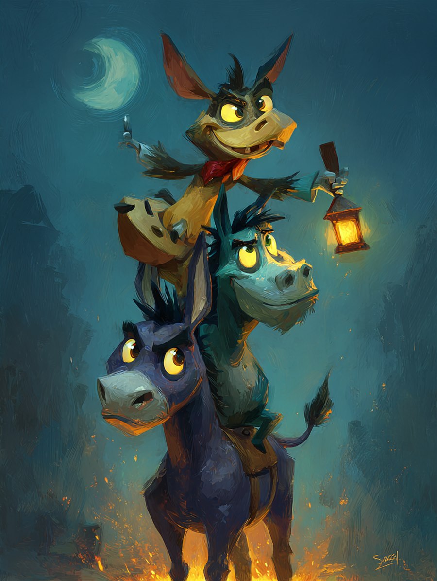 The Bremen Musicians, Spirit card art, The Old Tales, MORANA: The Open Grave