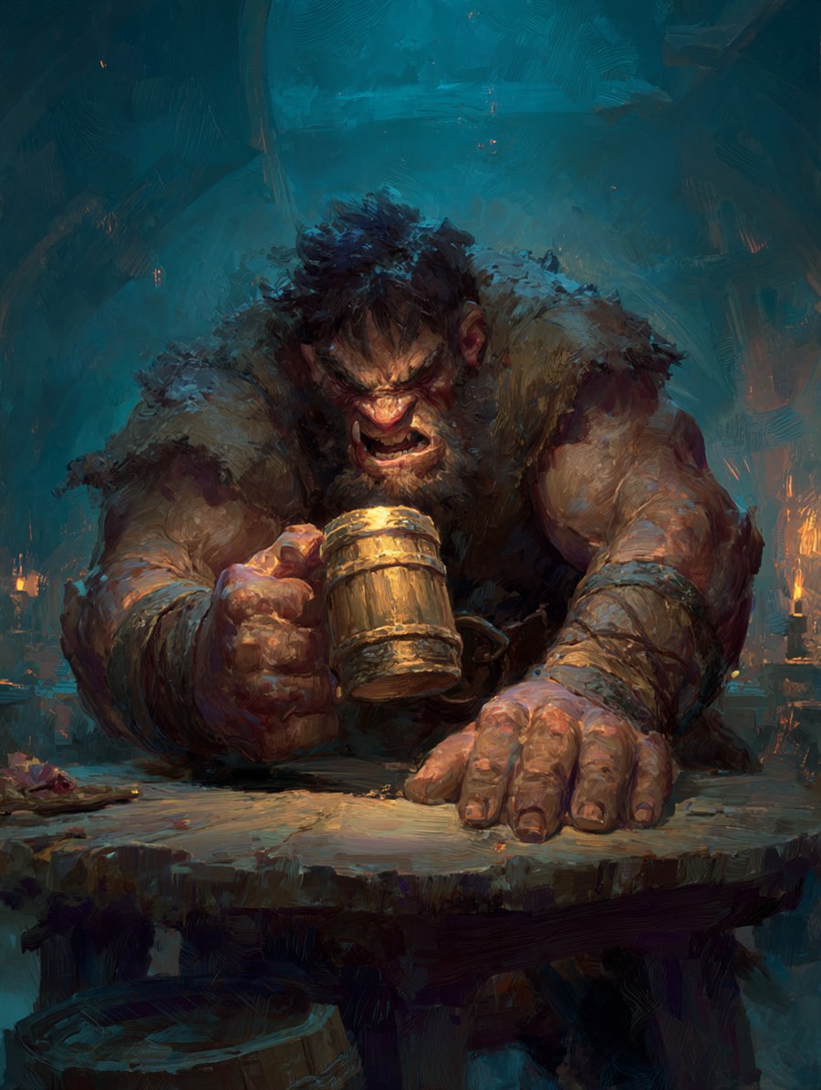 The Hungry Giant, Spirit card art, The Old Tales, MORANA: The Open Grave