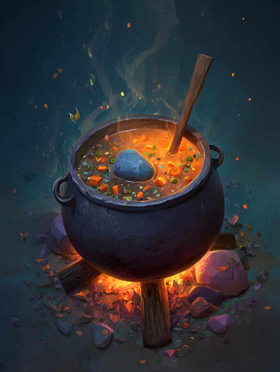 Stone Soup, Charm card art, The Old Tales, MORANA: The Open Grave