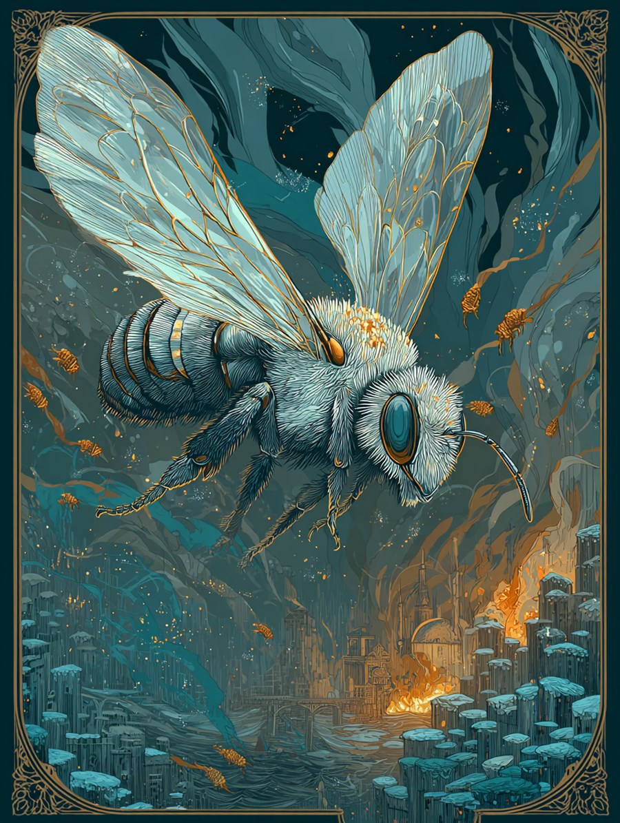 The Queen of the White Bees, Warden card art, The Old Tales, MORANA: The Open Grave